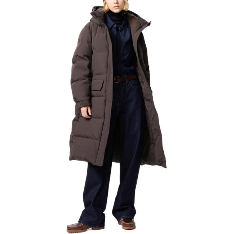 UNIQLO Пуховик женский темно-умбра, Dark Umber — фото 4