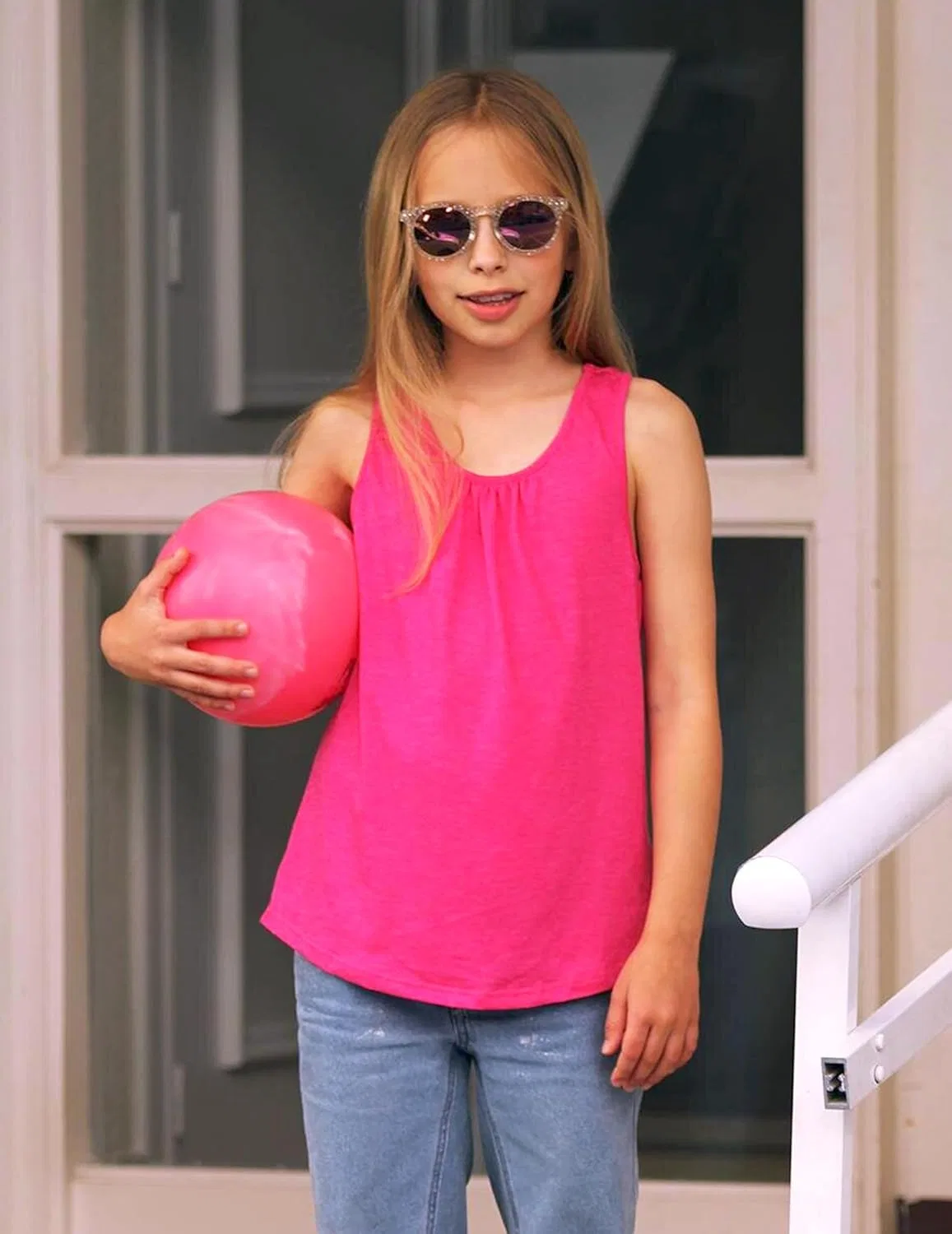 Детская майка-борцовка Zaclotre для девочек, Rose Pink, 5-14 лет — фото 3