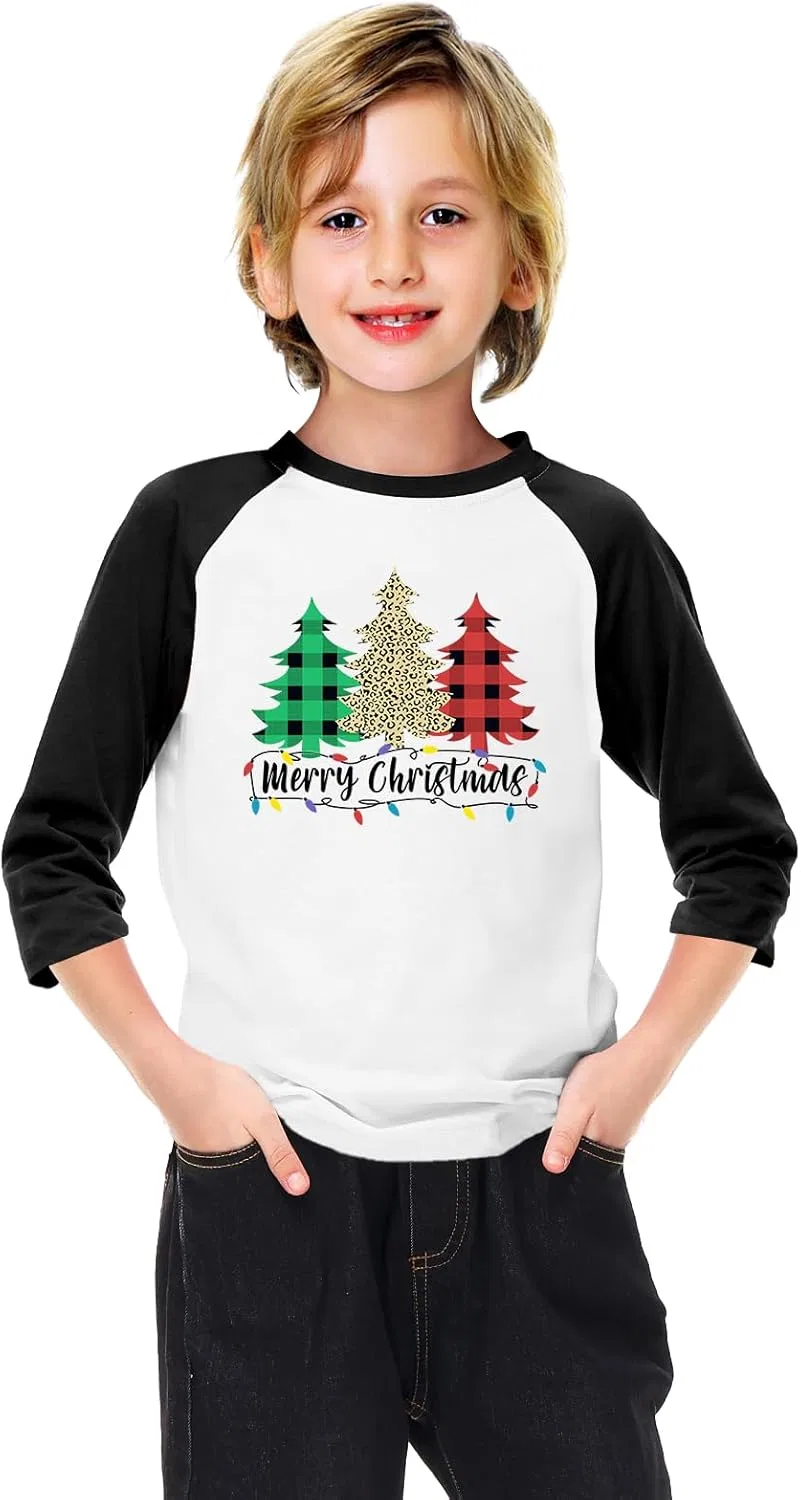Детская футболка с праздничным принтом, Remimi, 1 шт, Xmas Tree — фото 4