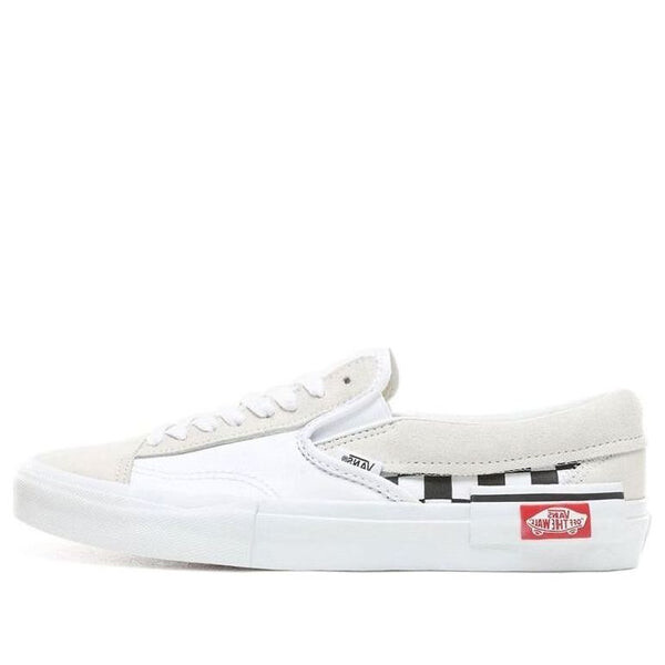 

Кроссовки slip-on cap 'white black checkerboard' Vans, белый