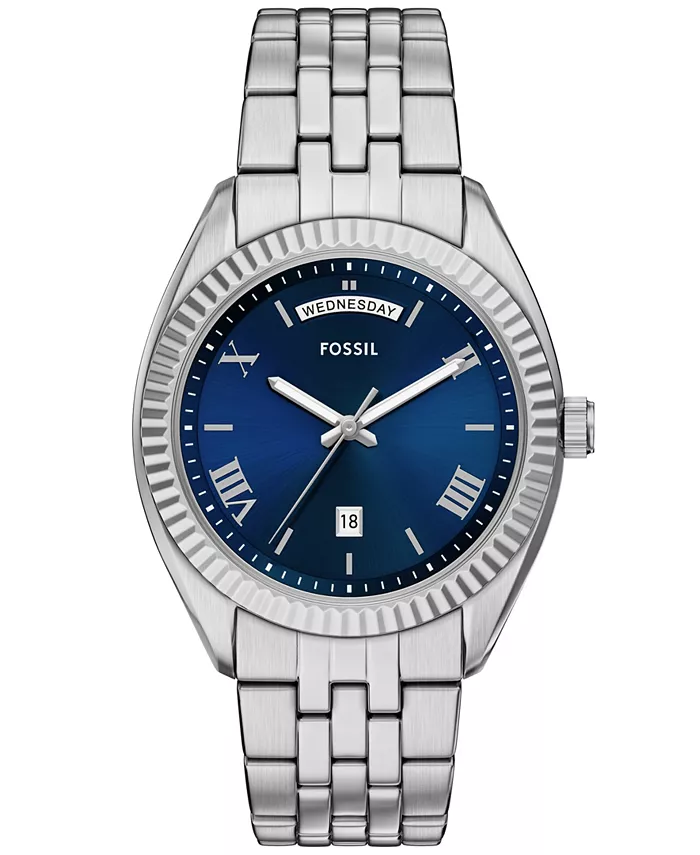 

Мужские часы Campbell Three-Hand Day-Date из нержавеющей стали, 42 мм Fossil