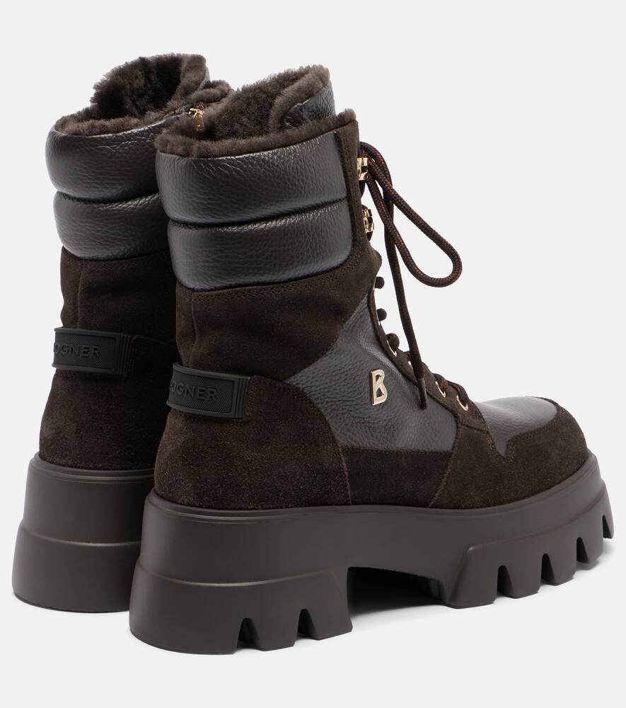 Саппоро замшевые ботинки на шнуровке с овчиной Bogner, Dark Brown — фото 2