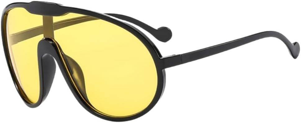 

Модные женские солнцезащитные очки в крупной оправе с интегрированными декоративными линзами, для активного отдыха, с защитой от УФ-излучения UV400 UJNHGQ, Black Yellow