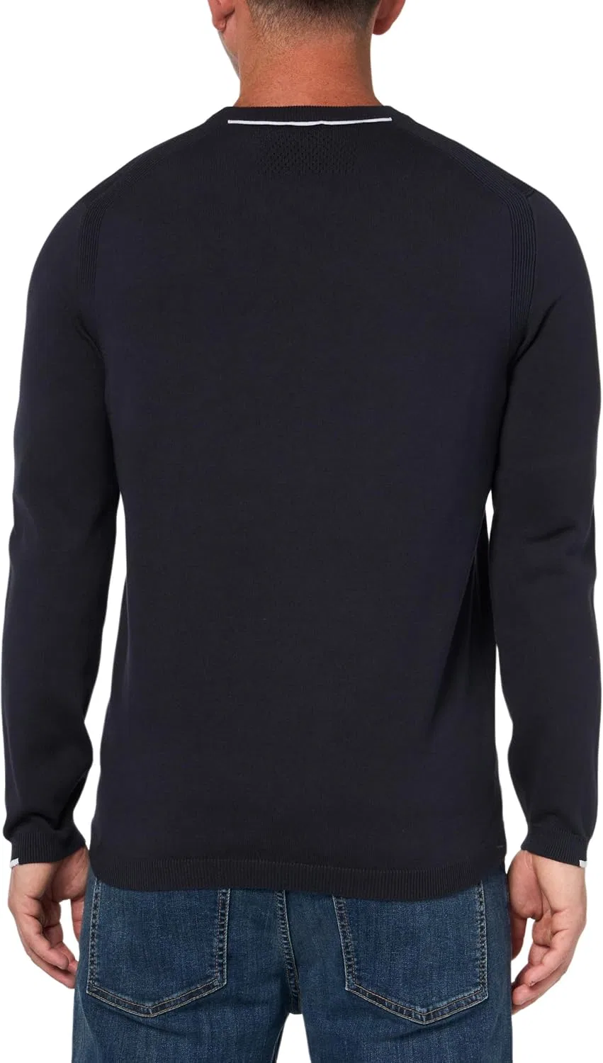 BOSS Мужской свитер Tech Flex Cotton Stretch Knit, Dark Sky — фото 2