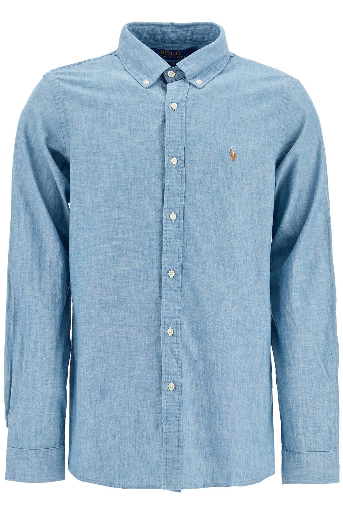 

Мужская рубашка Polo Ralph Lauren Custom Fit из шамбре, синий
