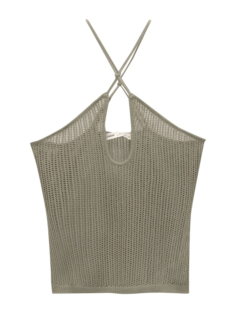 

Вязаный топ Pull&Bear, хаки