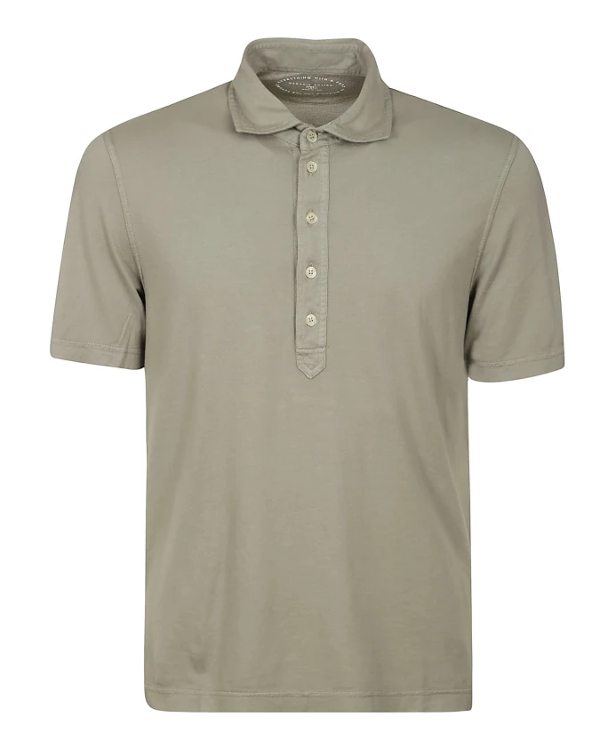 

Хлопковая рубашка-поло с застежкой на пуговицы и короткими рукавами. Fedeli, бежевый