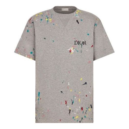 

Футболка ss21 flannel print logo sweater for men white Dior, серый