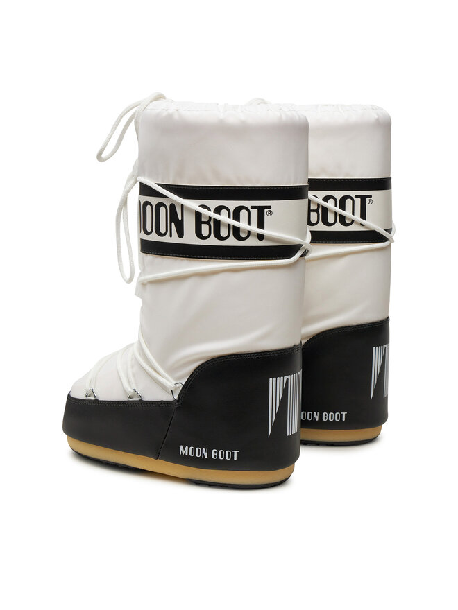 Зимние ботинки женские Moon Boot высокие, бело-черный — фото 4