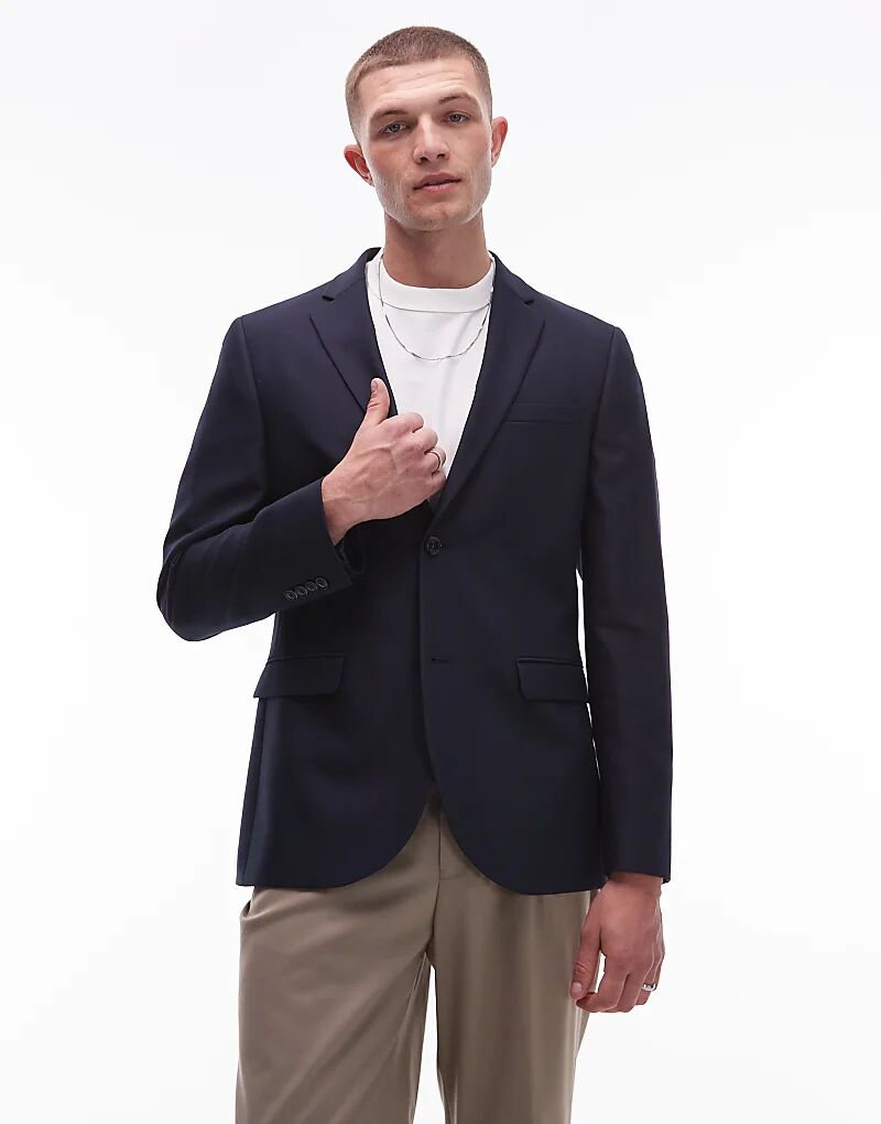 

Узкий пиджак Topman темно-синего цвета