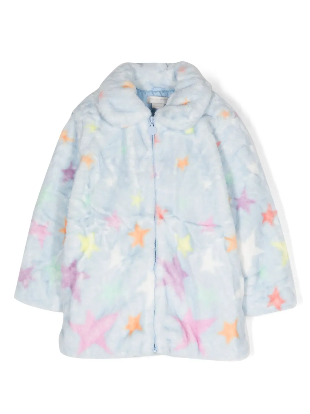 

Шуба из овчины с принтом Stella McCartney Kids, синий