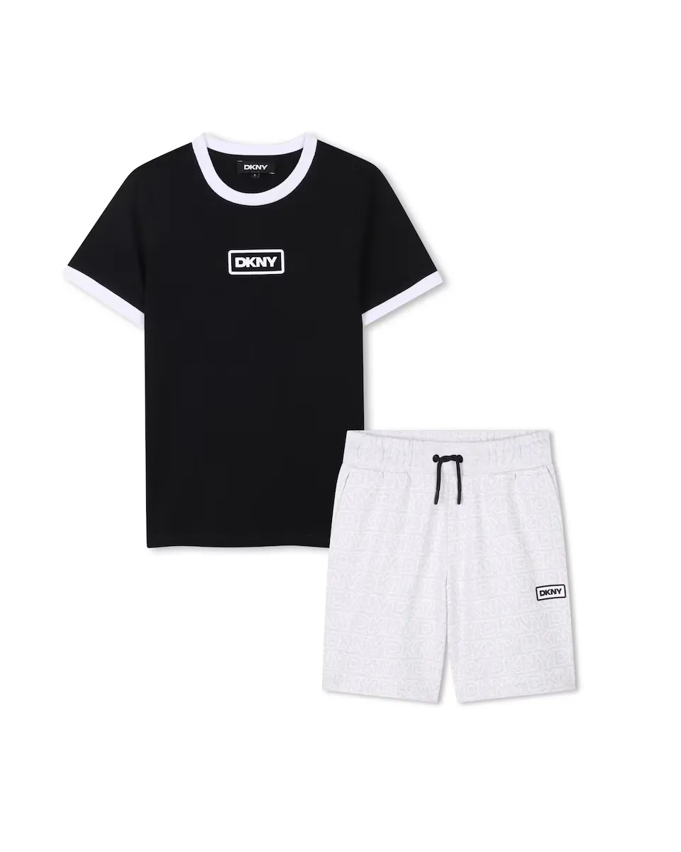 

Комплект для мальчика в сером хлопковом цвете DKNY, светло-серый
