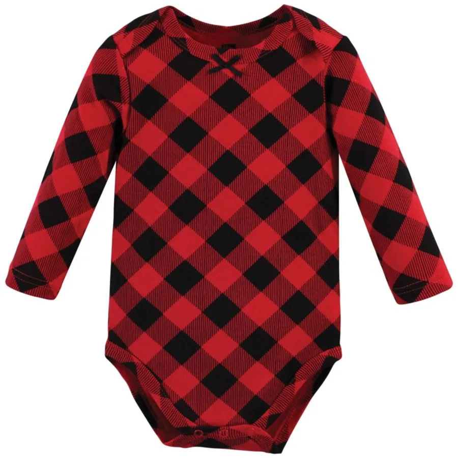 Hudson Baby Хлопковые боди с длинными рукавами, комплект из 3 штук, с принтом цвета корицы — фото 3