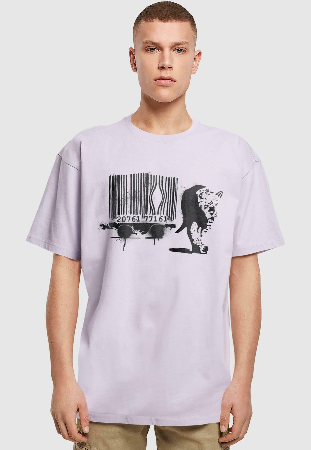 

Футболка с принтом BRANDALISED-BARCODE LEOPARD HEAVY Merchcode, фиолетовый