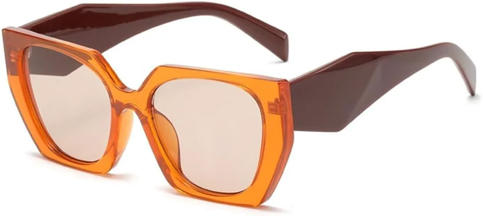 

Большие квадратные солнцезащитные очки для женщин в винтажном стиле, большие солнцезащитные очки для мужчин и женщин с защитой от УФ-излучения UV400 MTZJH, Orange Red