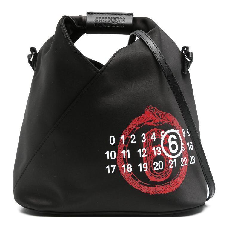 

MM6 Maison Margiela Женская черная кожаная сумка через плечо One Shoulder