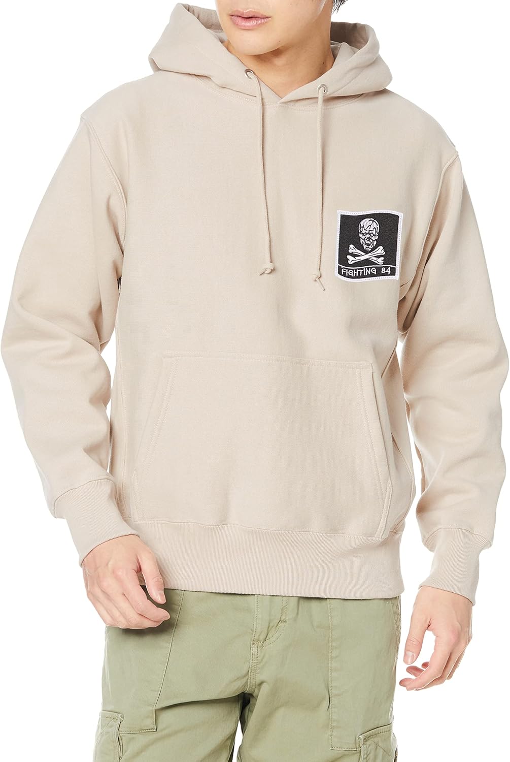 

Толстовка с капюшоном F Style с гербом 84-й боевой эскадрильи, 354 г, с ребристой отделкой по бокам F-Style, песочный