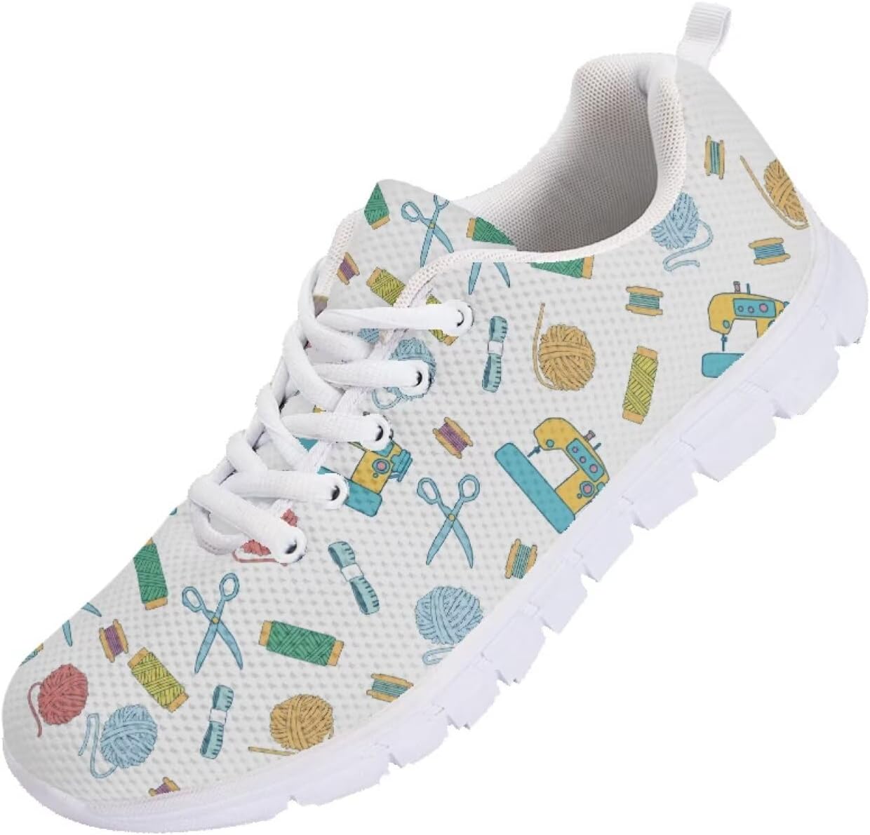 

Мужские кроссовки Funnydude Funny Print для тенниса, спортивные, удобные, дышащие, с сетчатым верхом, Cartoon Sewing Machine