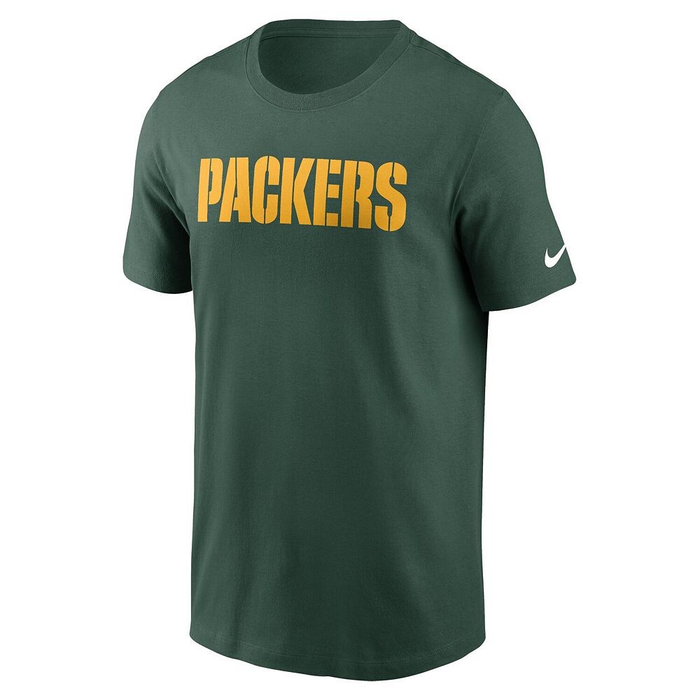Мужская футболка Nike Green Green Bay Packers Primetime Wordmark Essential, цвет Pkr Green — фото 3