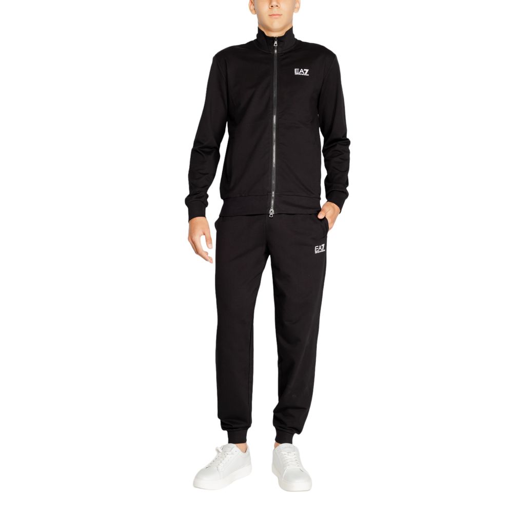 

Черный хлопковый спортивный костюм Armani EA7 Emporio