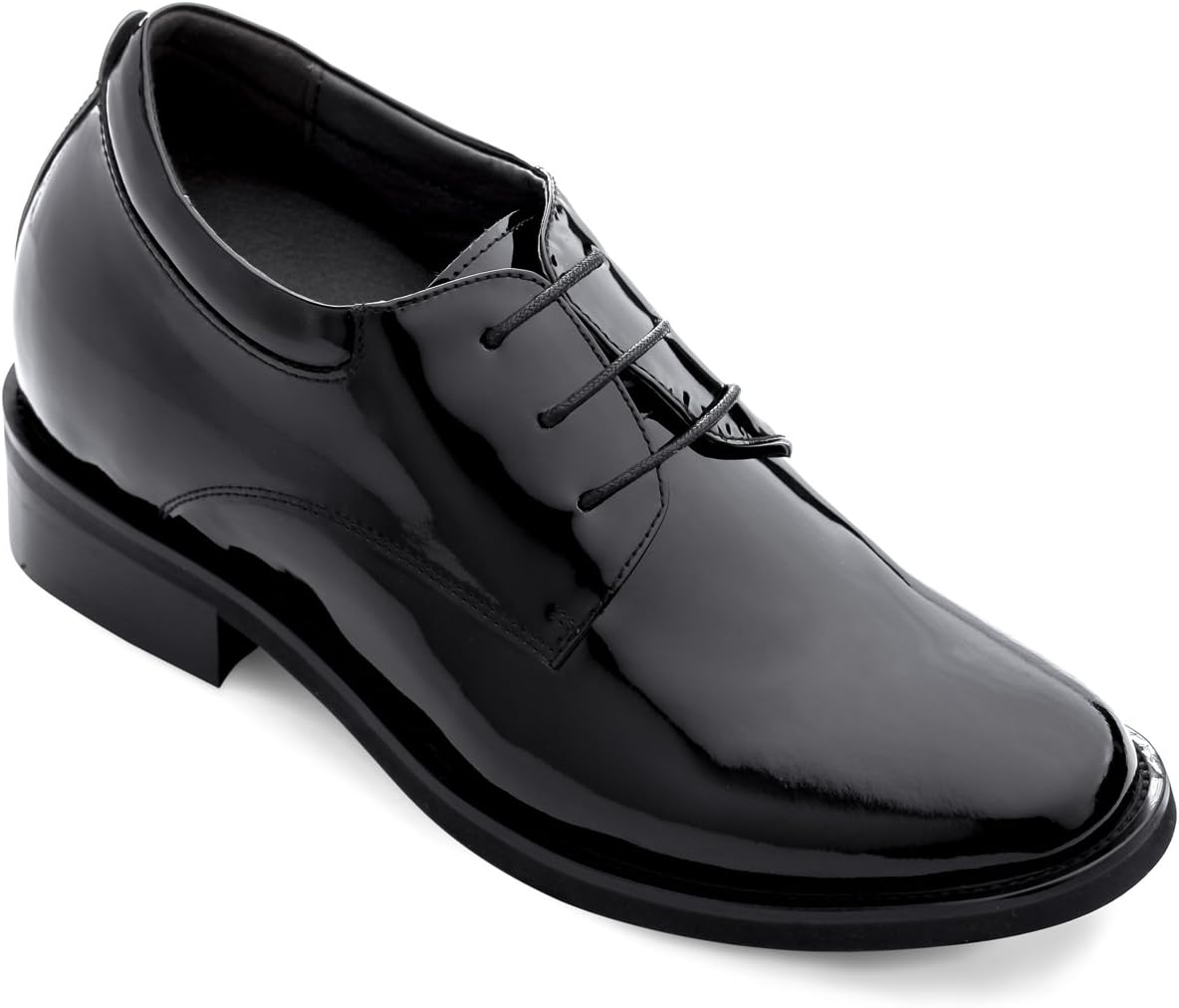 

Мужские невидимые обувные вставки для увеличения роста Calden - Черные кожаные классические оксфорды на шнуровке - Легкие, формальные - Прибавка в росте 10 см - K59510 - Размер 7.5 D(M) US