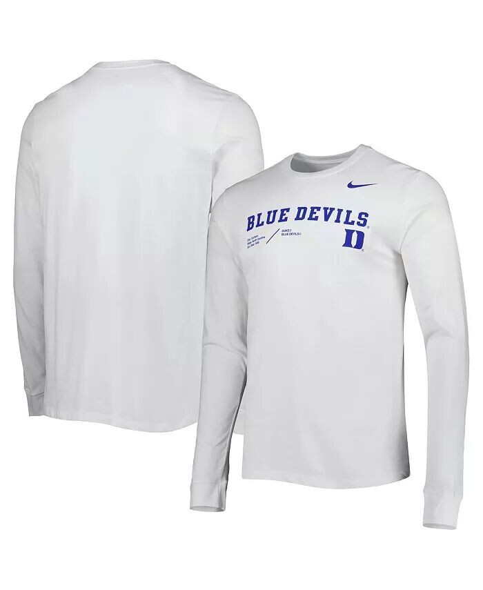 

Мужская белая футболка Duke Blue Devils Team Practice Performance с длинным рукавом Nike