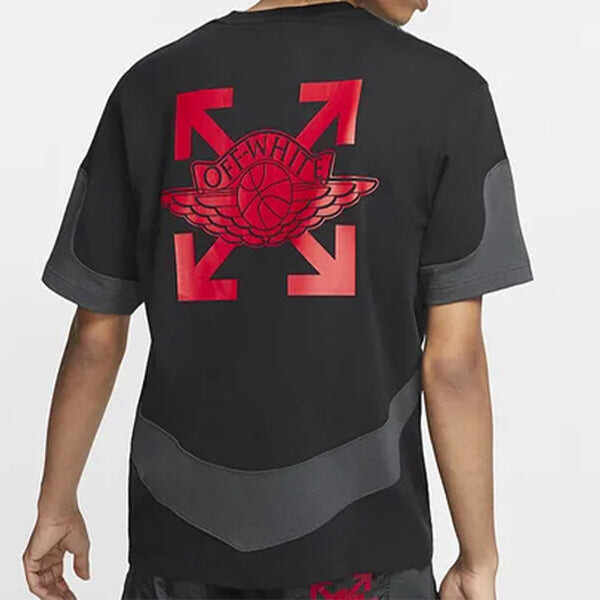 Футболка Air Jordan x OFF-WHITE Crossover Back Large Logo Short Sleeve Asia Edition Black, черный — фото 4