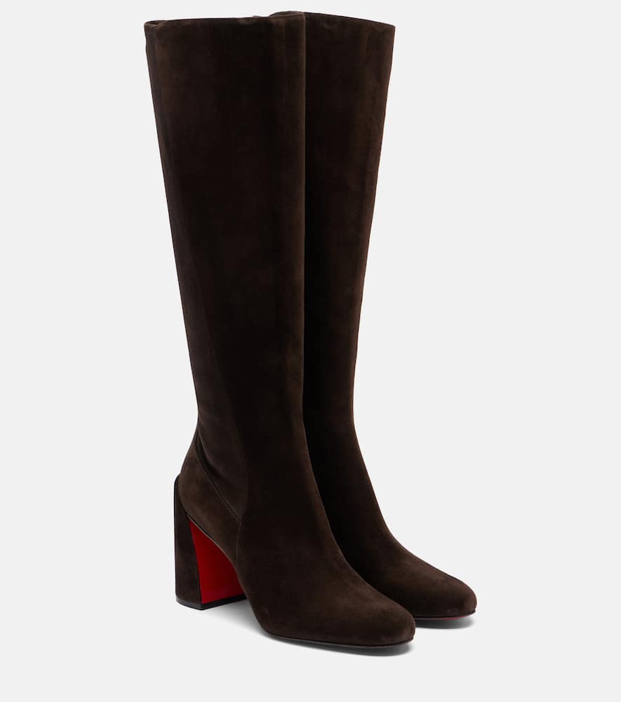 Ботинки Loo 85 до колена из замши Christian Louboutin, Cafe