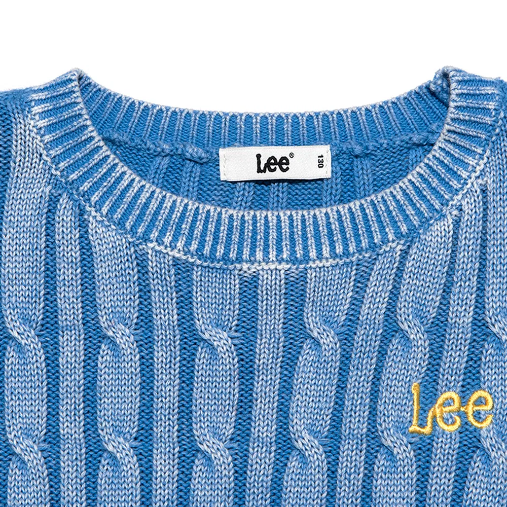 Детский пуловер с эффектом стоунвош голубой от Lee Kids — фото 3