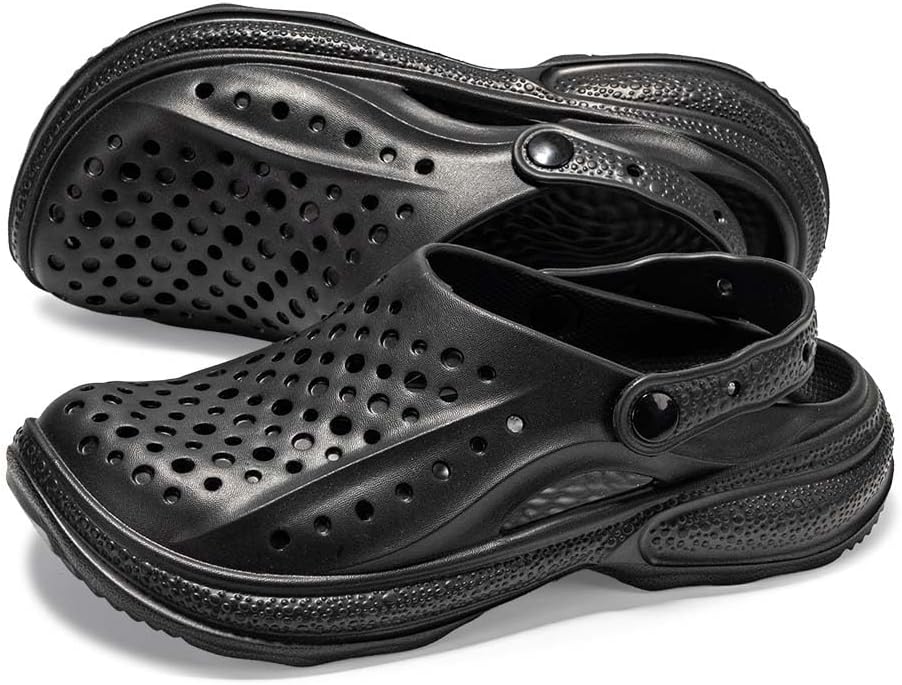 

Унисекс садовые сабо, женские и мужские садовые сабо, дизайн в виде линии, легкий материал EVA, противоскользящие и износоустойчивые, модные пляжные сандалии, для использования внутри дома и на улице Vtiao, черный