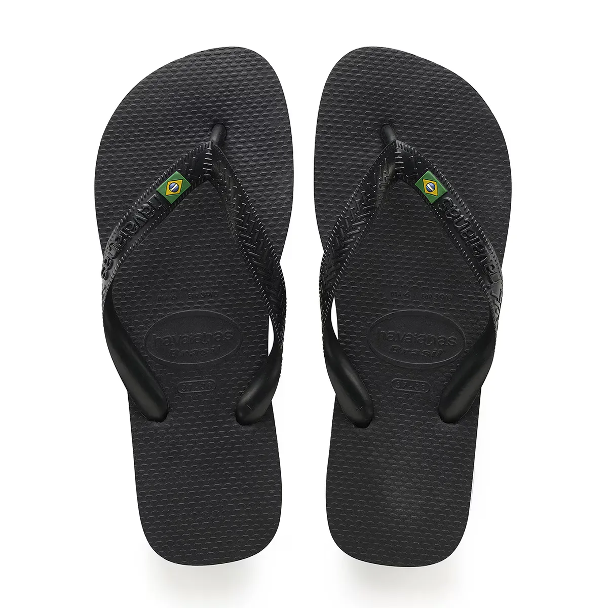 

Вьетнамки-шлепанцы унисекс Brazil Havaianas Toe, чёрный