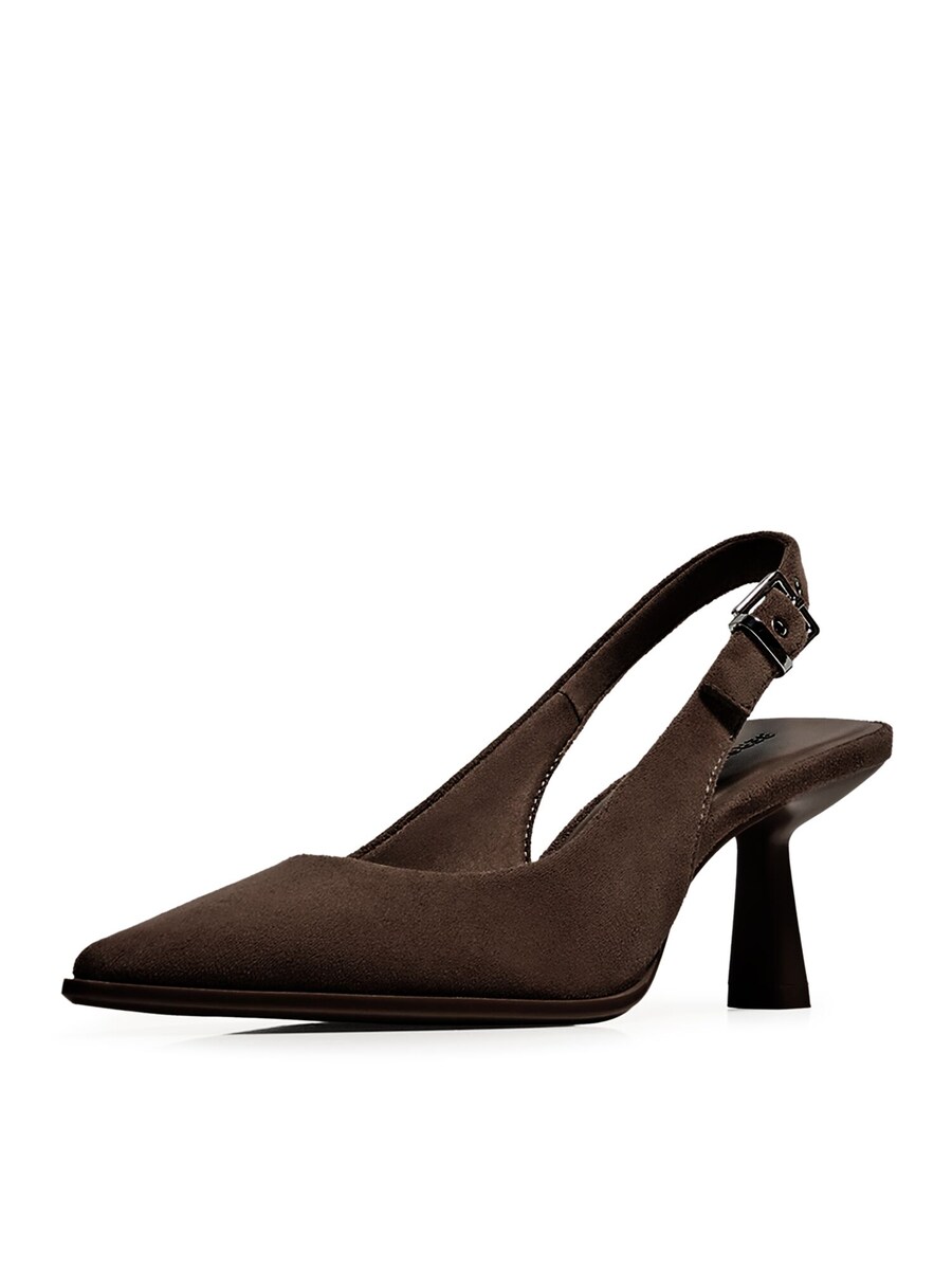 Туфли-лодочки с открытой пяткой Bershka, Dark brown