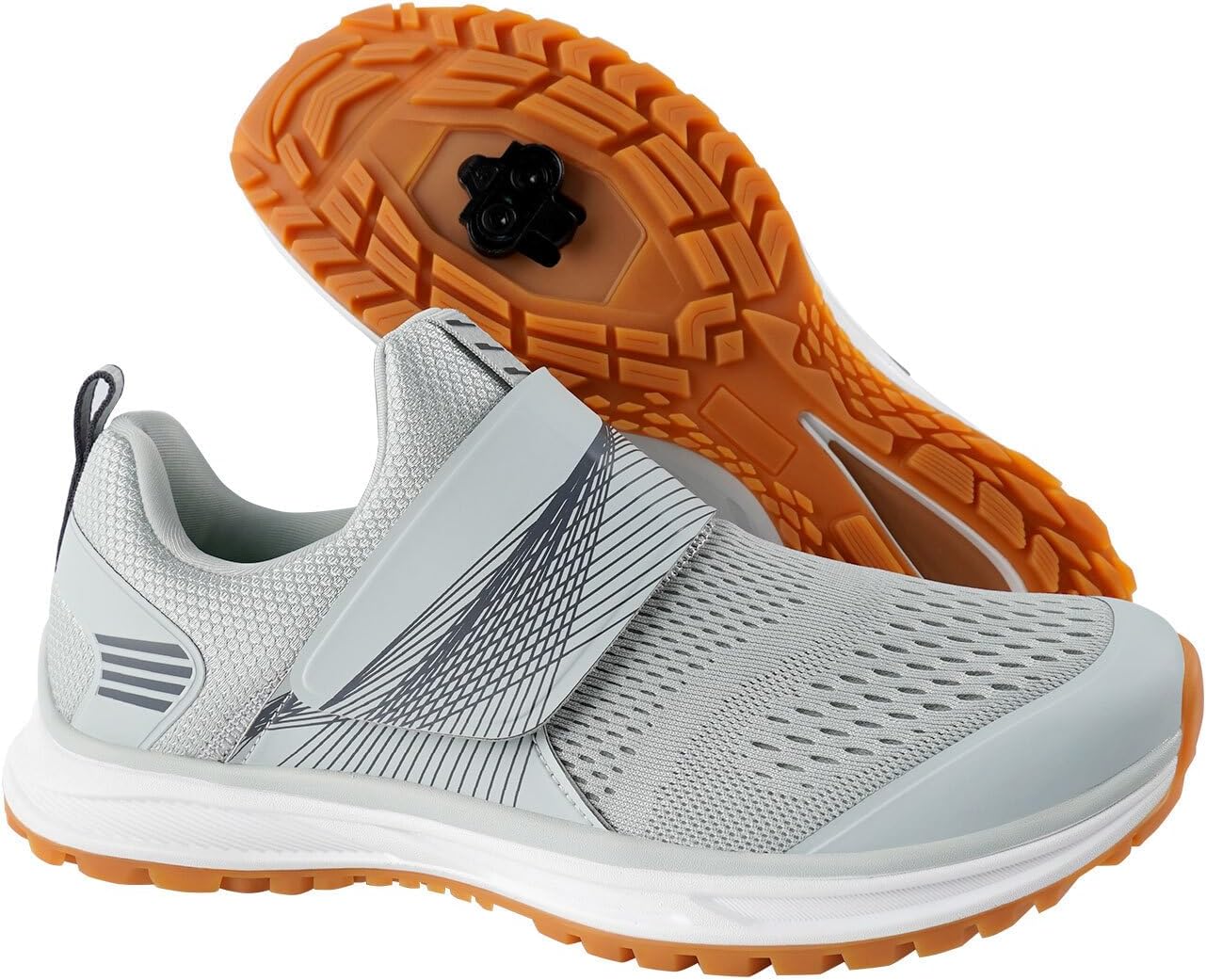 

Мужские велосипедные туфли, совместимые с шипами SPD с 2 болтами, удобные для ходьбы шоссейные велосипедные туфли для езды в помещении и на улице Liekick, серый