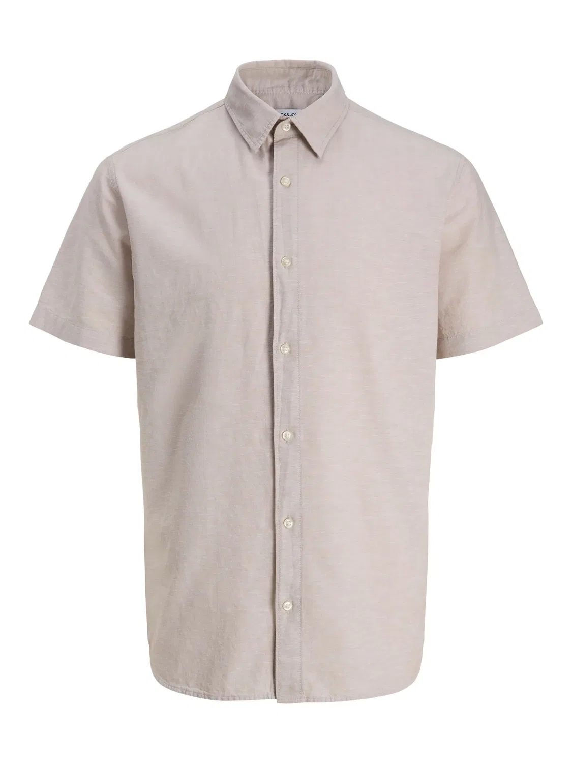 Рубашка из льна с хлопком JACK & JONES Junior, бежевая