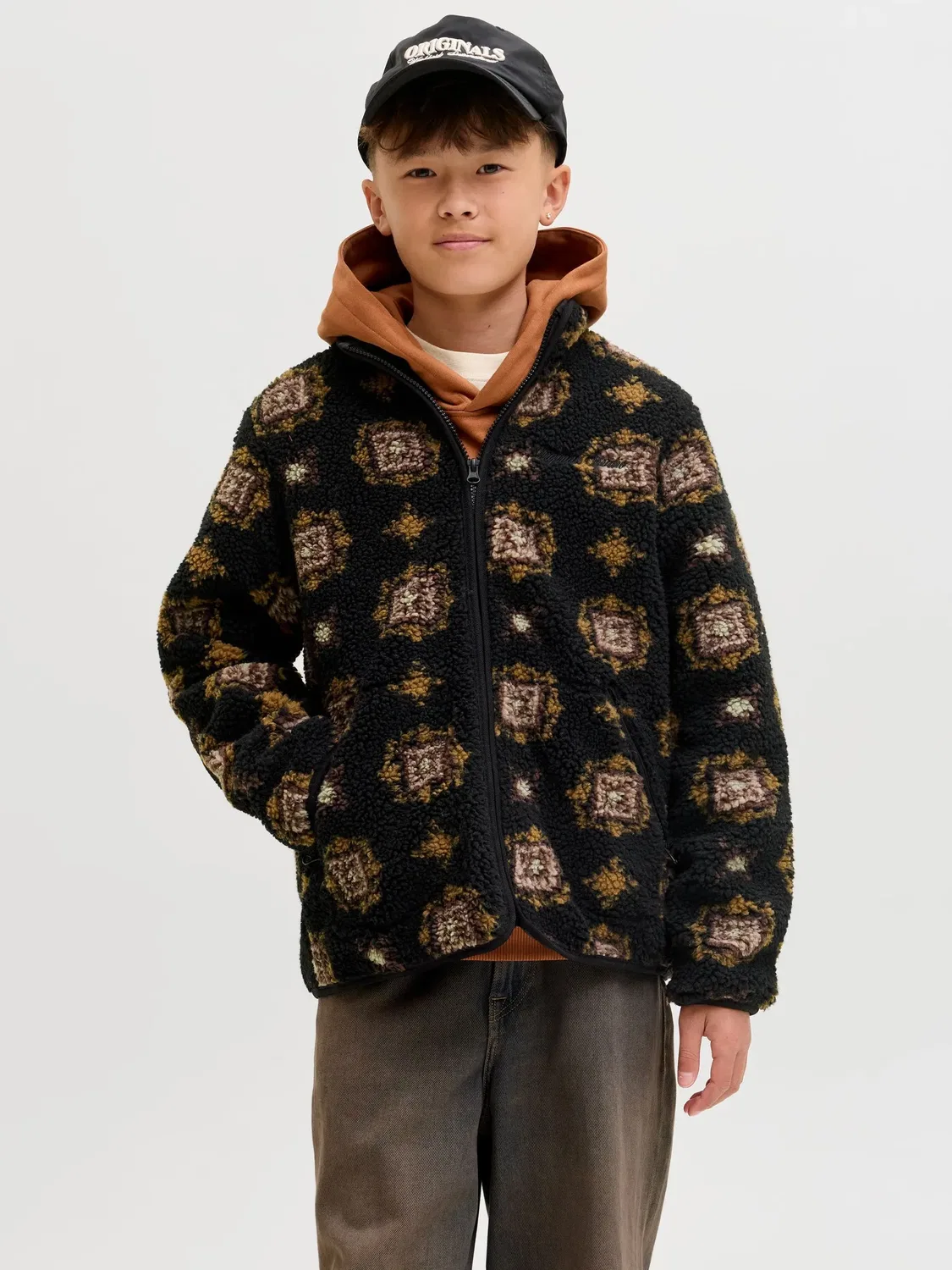 Тедди-куртка из полиэстера JACK & JONES Junior, черный — фото 2