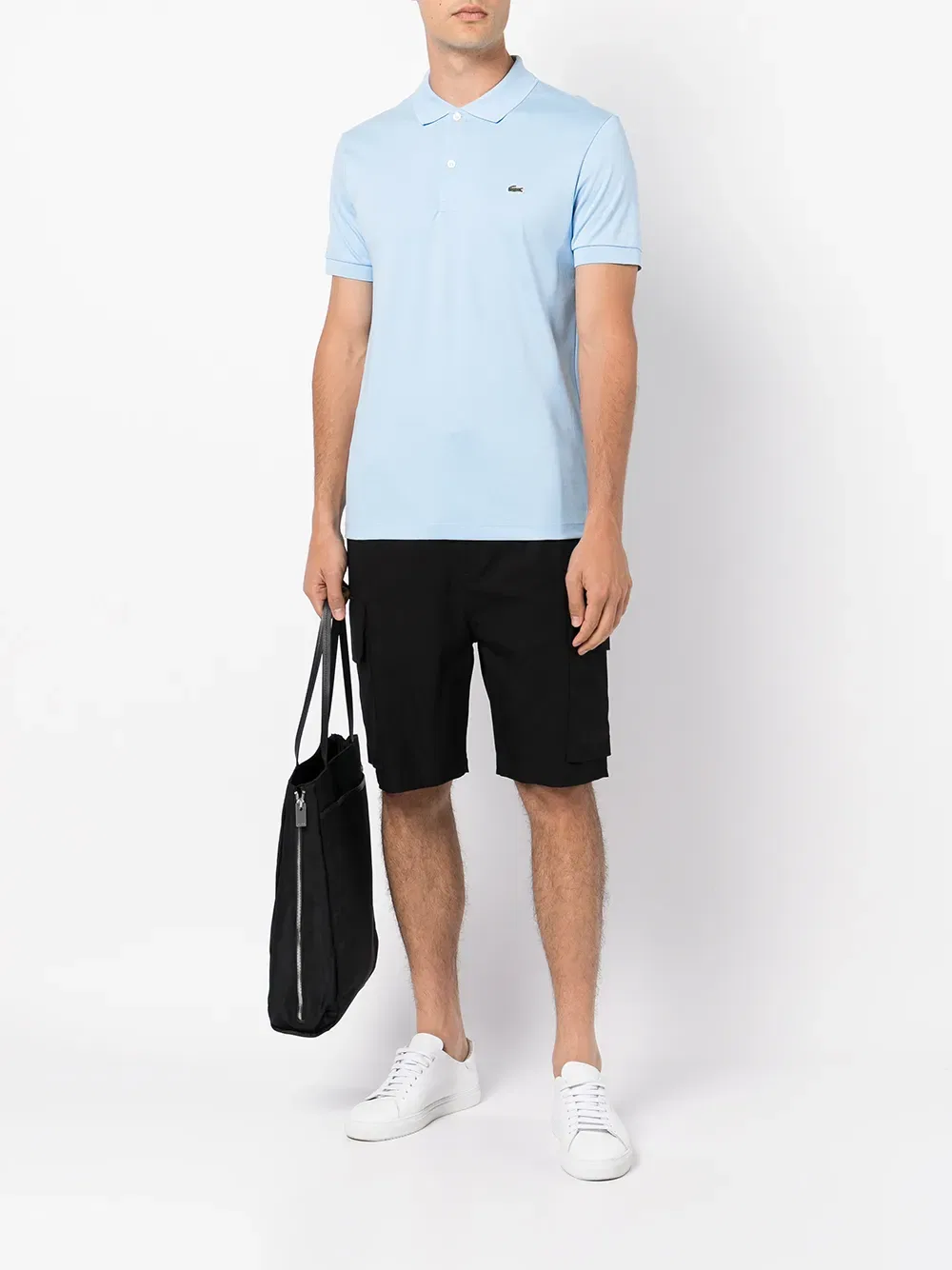 Хлопковая рубашка-поло с нашивкой логотипа Lacoste, синий — фото 2