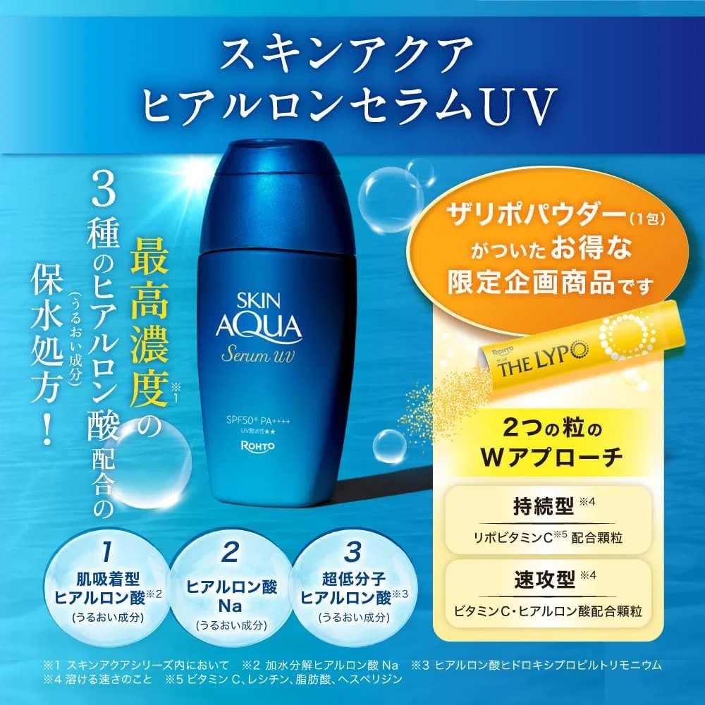 Солнцезащитный гель Skin Aqua с гиалуроновой кислотой, с пробником пудры с витамином C, 70 г — фото 3