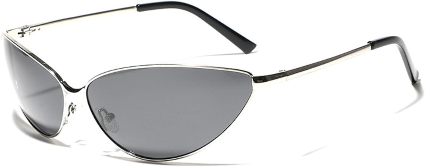 

Маленькие поляризованные солнцезащитные очки «кошачий глаз» для женщин и мужчин, 2024 год, роскошные ретро-очки в металлической оправе, популярные очки N47 mincl, Silver Gray