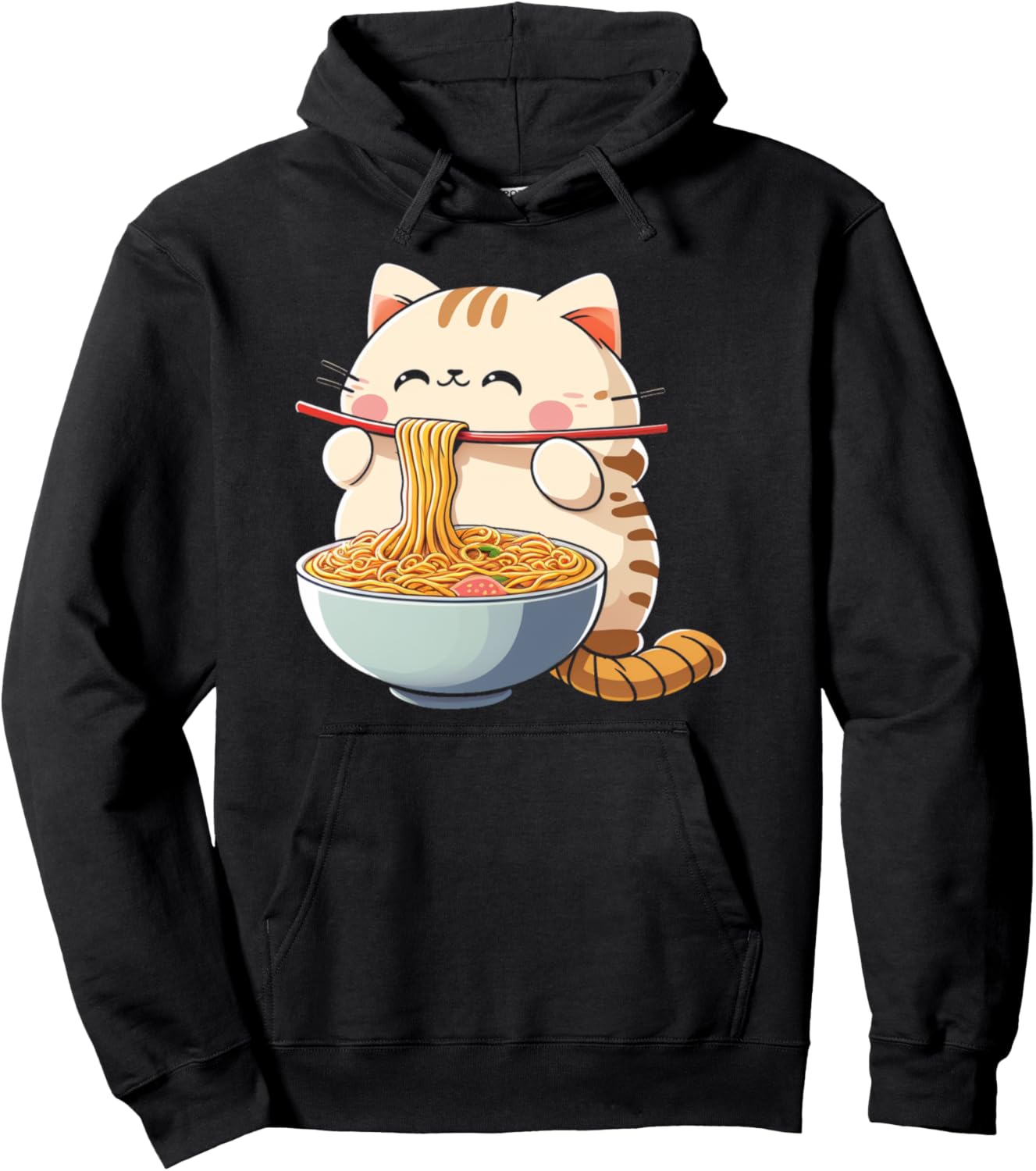 

Рамэн ест кота Каваи Аниме Бака Отаку Японская толстовка с капюшоном Kawaii Neko Cat Baka Anime Ramen Outfits, черный