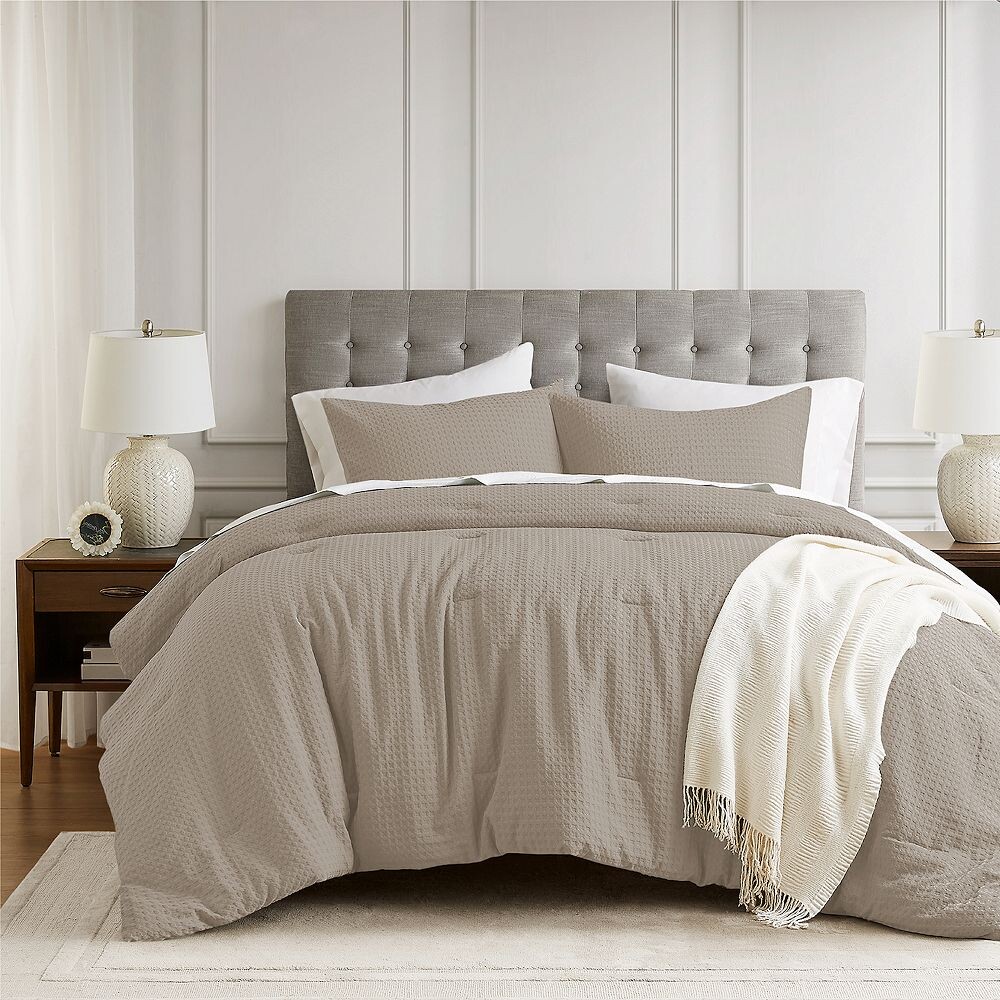 

510 Design Mina Комплект одеял с текстурированной вафельной тканью, цвет Taupe