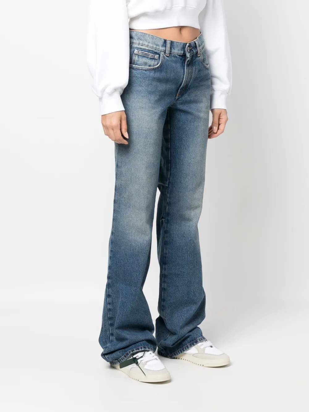 Расклешенные джинсы с заниженной талией OFF-WHITE, синий — фото 3