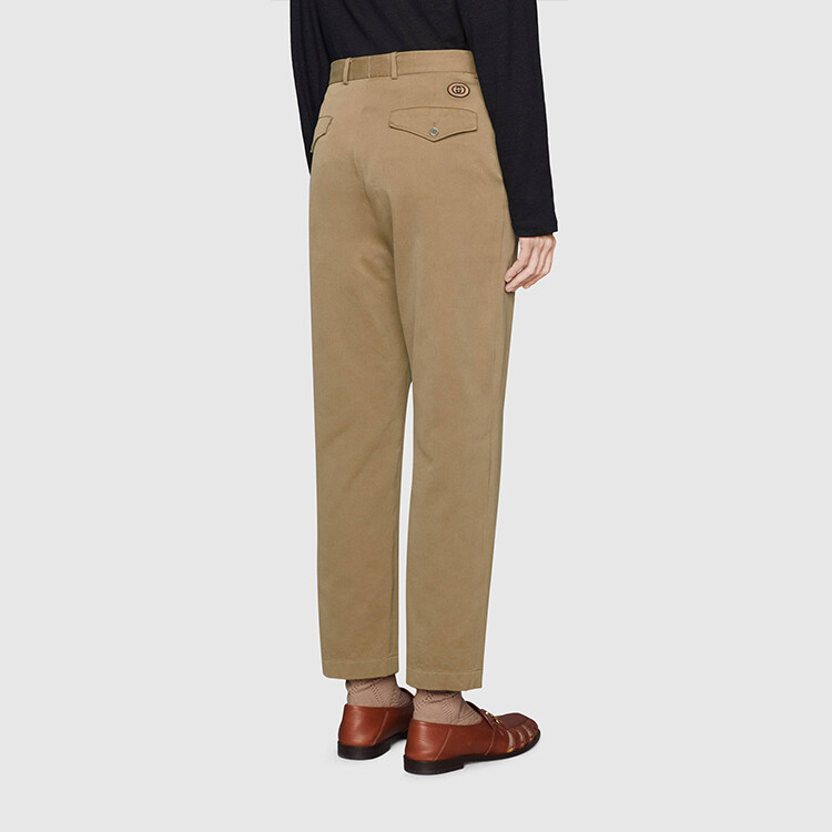 Брюки мужские Gucci High-waist Tailored, бежевый — фото 4