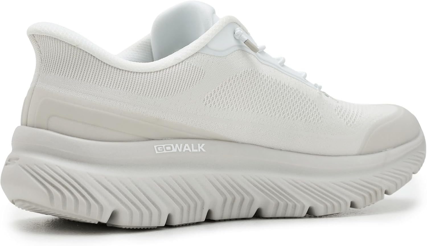 Мужские кроссовки Skechers Go Walk Max с амортизацией Hyper Burst Zoltar, удобные без застежек, белый/серый — фото 3