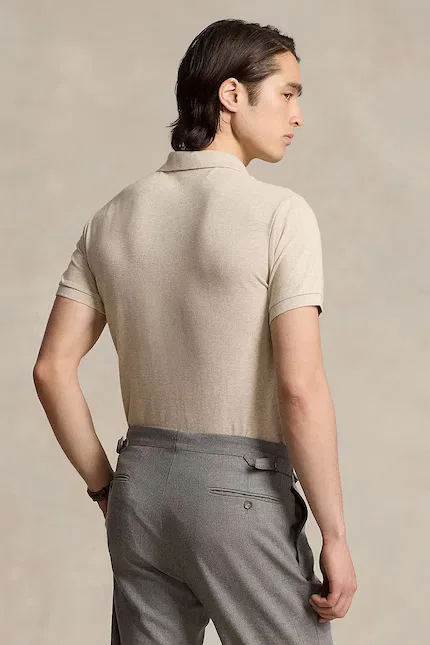 Футболка-поло хлопковая Polo Ralph Lauren, бежевый — фото 2
