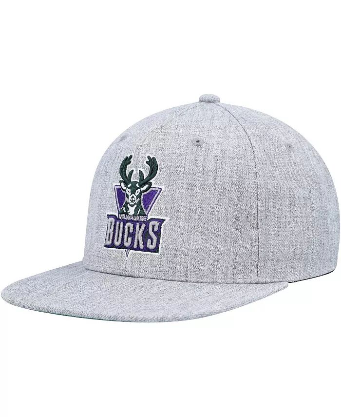 

Мужская кепка Snapback Milwaukee Bucks Hardwood Classics 2.0 цвета Хизер Серая Mitchell & Ness, серый