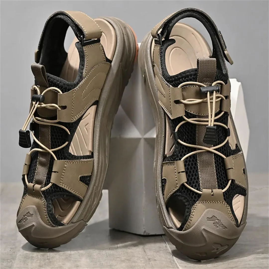 Men’S Fashion Outdoor Casual Sneakers Lightweight Beach Сандалии Classic Ankle-Wrap Style With Hook And Loop Closure Generic, черный — фото 2