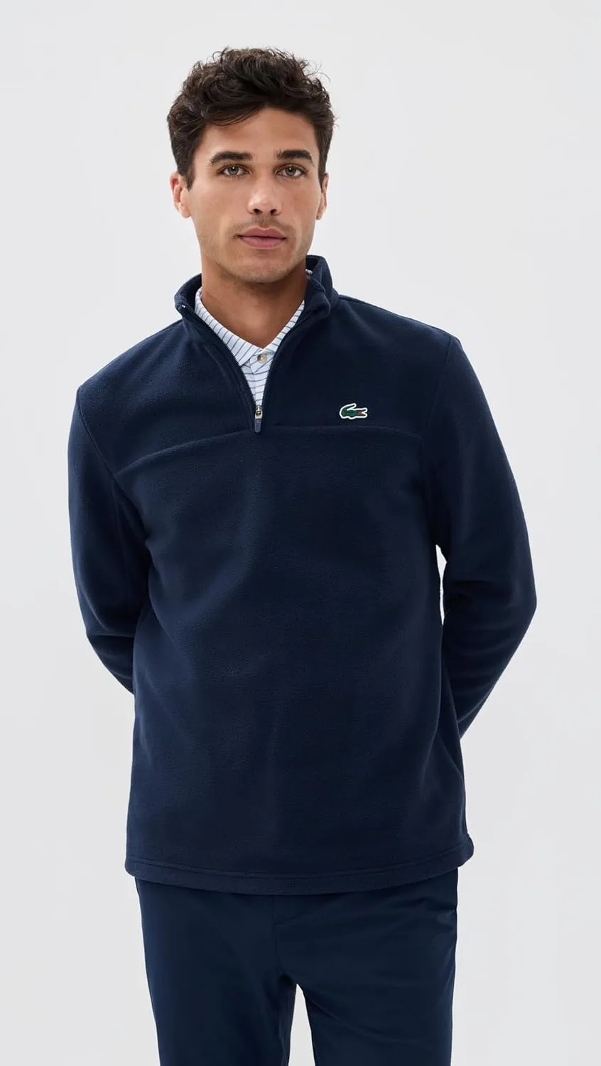 Толстовка Lacoste мужская Polar Fleece с молнией на четверть, синий — фото 2