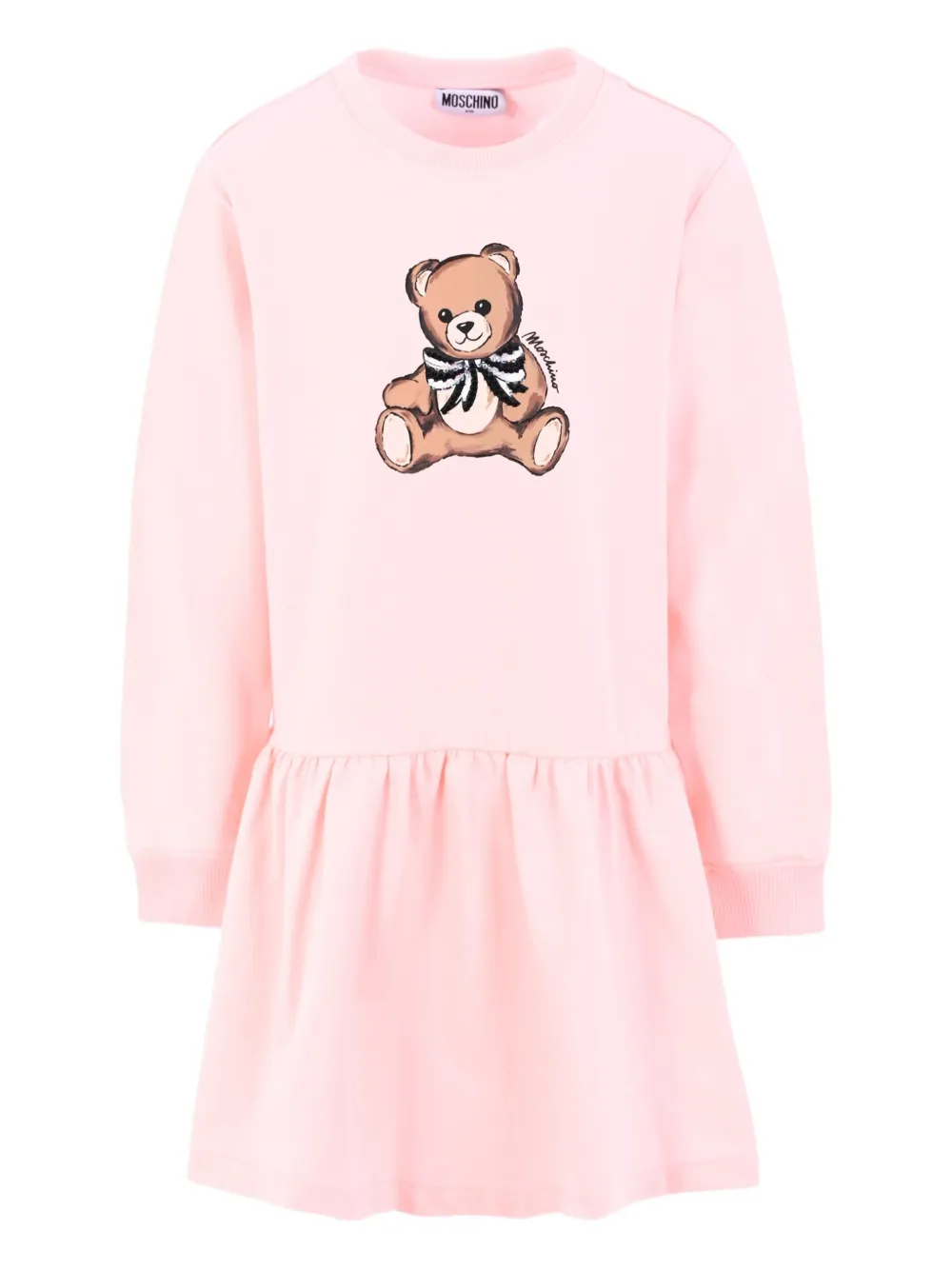 

Расклешенное платье с принтом Teddy Bear Moschino Kids, розовый