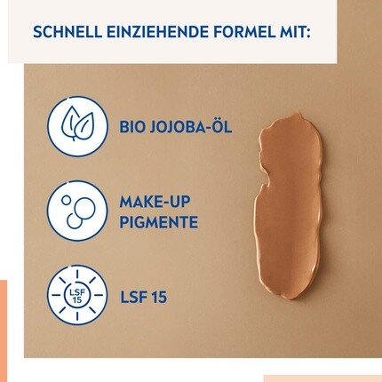 Дневной уход 5 в 1 Bb 24H Moisture Spf 15 Тональный крем для средней и темной кожи с органическим маслом жожоба и косметическими пигментами, Nivea — фото 3
