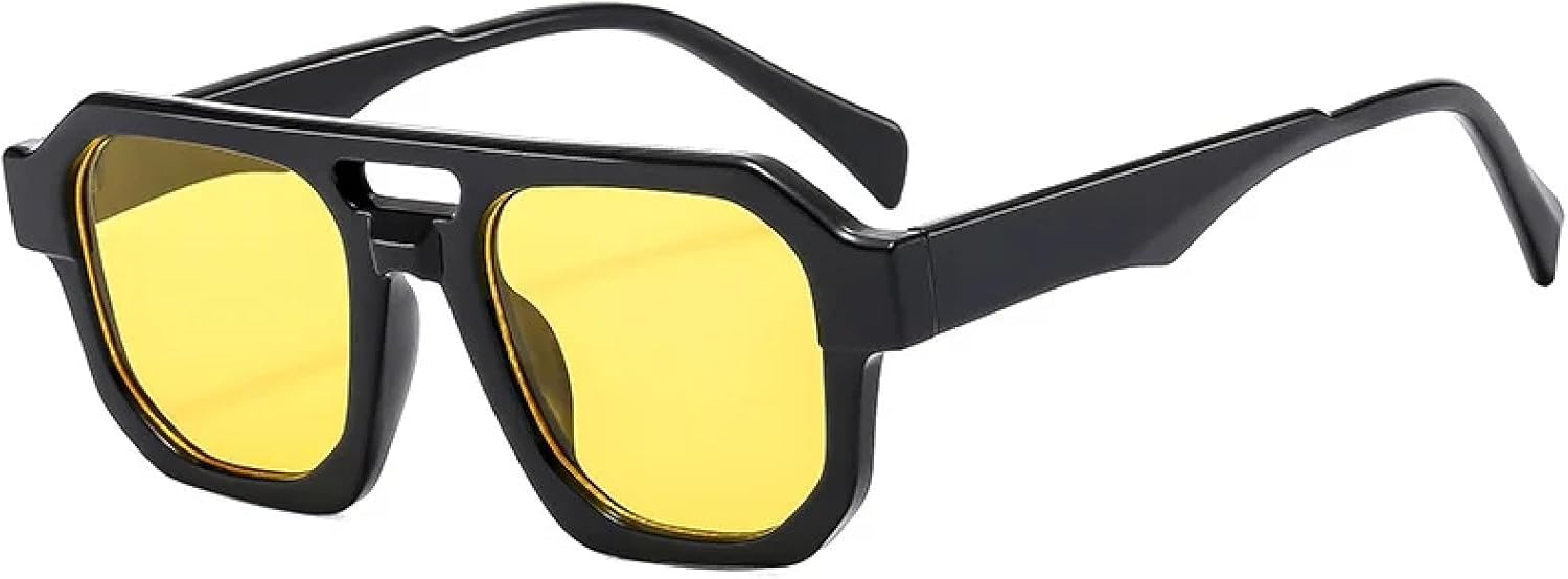 

Солнцезащитные очки с защитой от УФ-излучения UV400 | Зеленая оправа с двойной перемычкой | Для женщин и мужчин | Для занятий спортом на открытом воздухе и вождения DSVIGF, Black Yellow